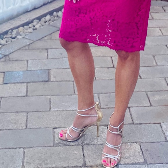 Authentic Jimmy Choo “Sazerac” strappy snake glitter cage sandal. Worn 3x times - Picture 1 of 5